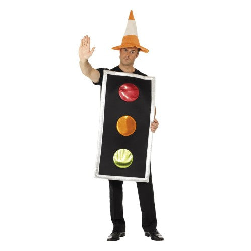 Front - Smiffys Unisex Adult Traffic Light Costume