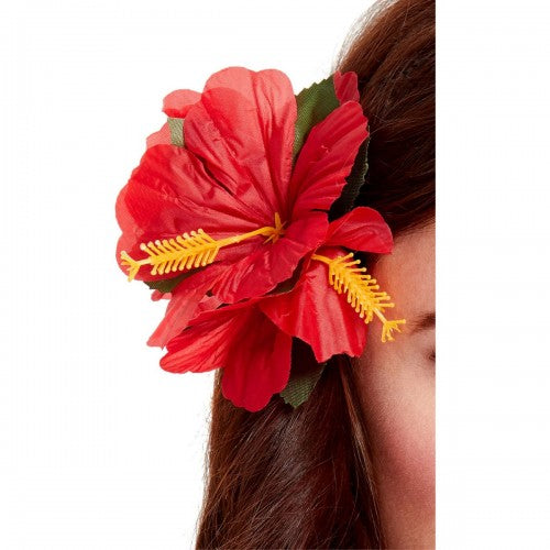 Front - Smiffys Hawaiian Flower Hair Clip