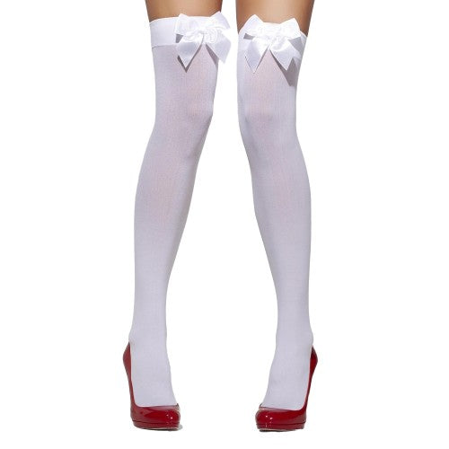 Front - Fever Womens/Ladies Bow Opaque Hold Up Stockings