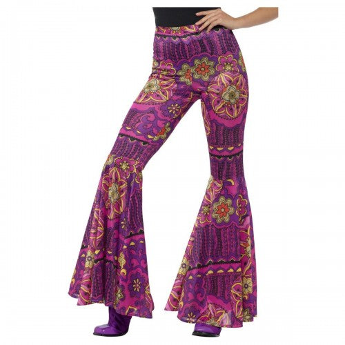 Front - Smiffys Womens/Ladies Psychedelic Flared Costume Bottoms