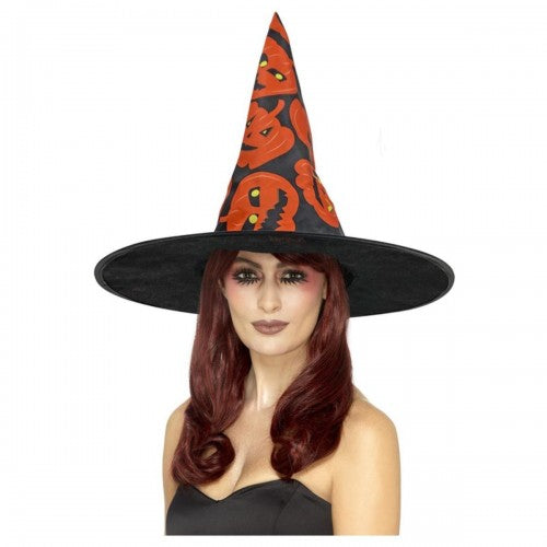 Front - Smiffys Womens/Ladies Witch Pumpkin Costume Hat
