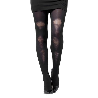 Front - Fever Womens/Ladies Distressed Opaque Tights