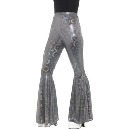Front - Smiffys Womens/Ladies 70s Disco Iridescent Flared Trousers
