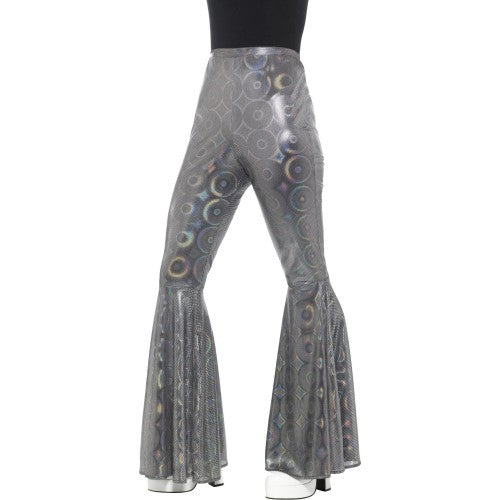 Front - Smiffys Womens/Ladies 70s Disco Iridescent Flared Trousers