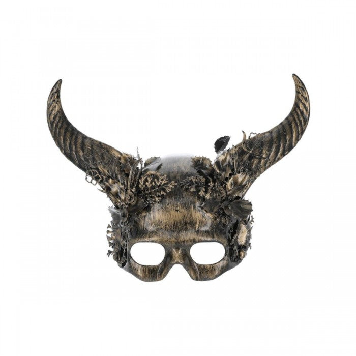 Front - Smiffys Unisex Adult Deluxe Horns Masquerade Eye Mask