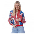 Front - Smiffys Womens/Ladies Union Jack Sequins Bomber Jacket