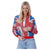 Front - Smiffys Womens/Ladies Union Jack Sequins Bomber Jacket
