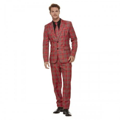 Front - Smiffys Mens Tartan Costume Suit Set