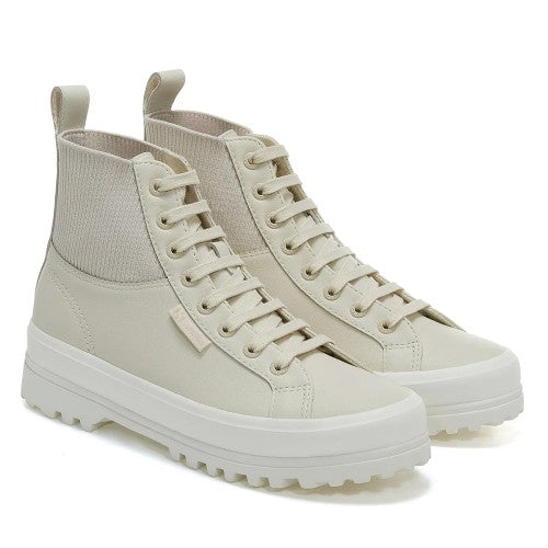 Front - Superga Womens/Ladies 2644 Alpina Knitted Nappa Leather High Tops