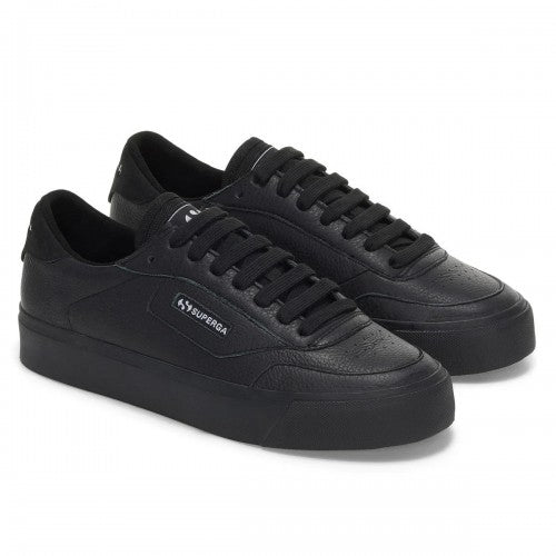 Front - Superga Unisex Adult 3843 New Sports Club Leather Trainers