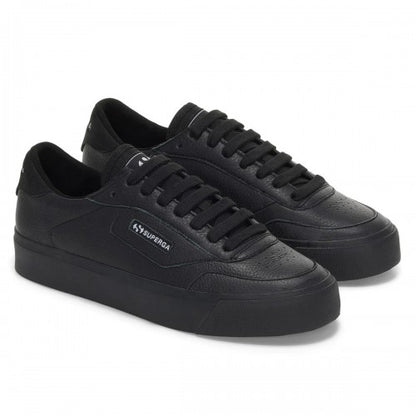 Front - Superga Unisex Adult 3843 New Sports Club Leather Trainers