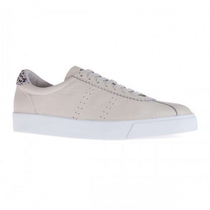 Front - Superga Womens/Ladies 2843 Club S Dalmatian Print Tumbled Leather Trainers