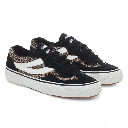 Front - Superga Womens/Ladies 2941 Revolley Leopard Print Suede Trainers