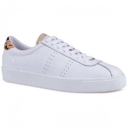 Front - Superga Womens/Ladies 2843 Sport Club S Leather Calf Hair Trainers
