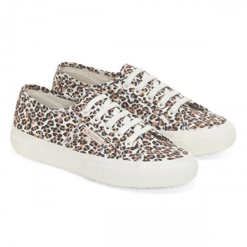 Front - Superga Womens/Ladies 2750 Leopard Print Trainers