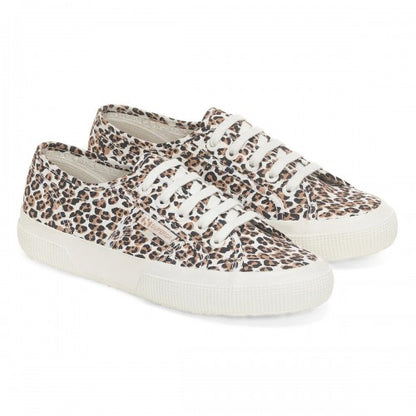 Front - Superga Womens/Ladies 2750 Leopard Print Trainers
