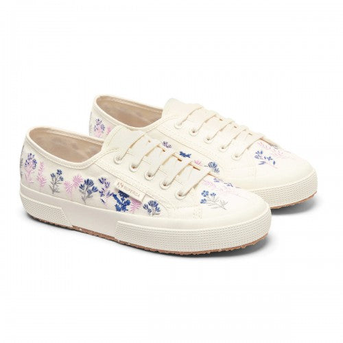Front - Superga Womens/Ladies 2750 Flowers Organic Cotton Trainers
