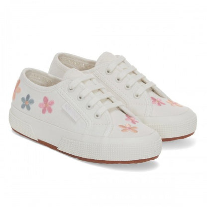 Front - Superga Childrens/Kids 2750 Flowers Terrycloth Trainers
