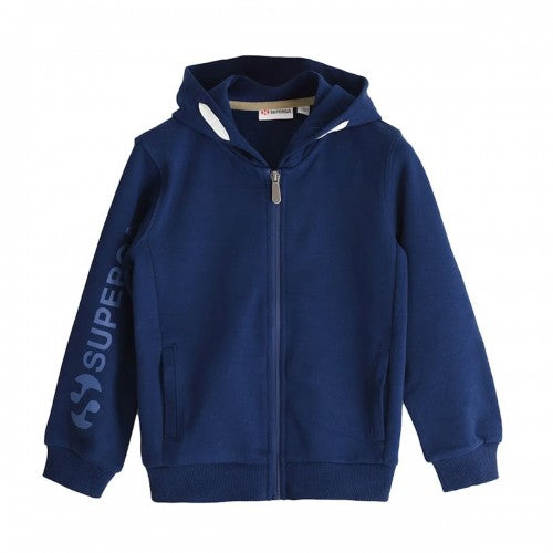 Front - Superga Childrens/Kids Sleeve Print Full Zip Drawstring Hoodie
