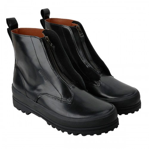 Front - Superga Womens/Ladies 3342 Alpina Box Calf Leather Zip Ankle Boots