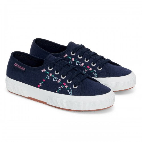 Front - Superga Womens/Ladies 2750 Little Flowers Embroidered Trainers