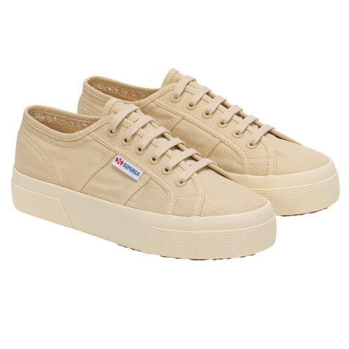 Front - Superga Unisex Adult 2740 Linen Platform Trainers