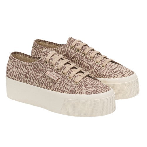 Front - Superga Womens/Ladies 2790 Jaguar Print Trainers