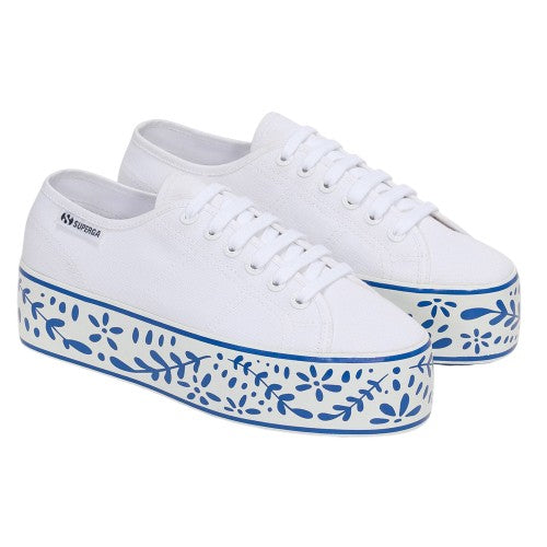 Front - Superga Womens/Ladies 3790 Leggera Ceramic Print Platform Trainers