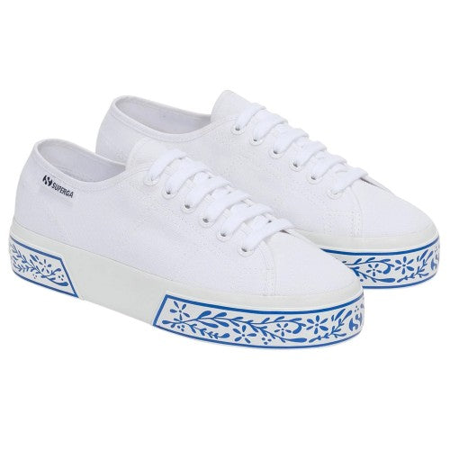 Front - Superga Womens/Ladies 3740 Leggera Ceramic Print Platform Trainers