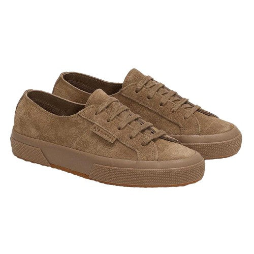 Amber Brown - Front - Superga Womens-Ladies Flesh Out Suede Trainers