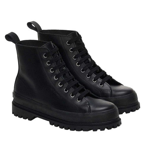 Front - Superga Womens/Ladies 2644 Alpina Box Leather Ankle Boots