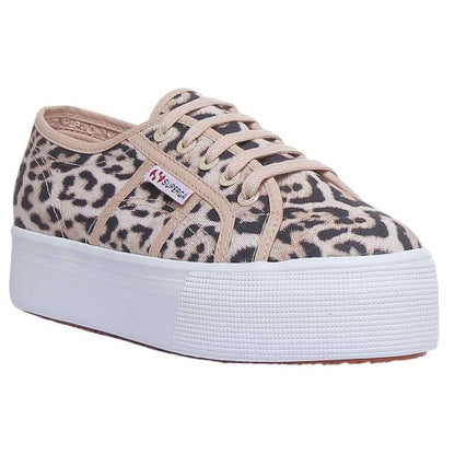 Front - Superga Womens/Ladies 2790 Jaguar Print Trainers