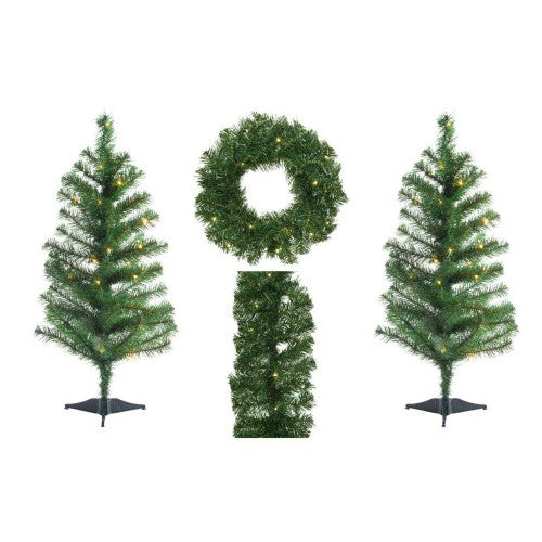 Front - Kaemingk Rovinj Christmas Pre-Lit Tree (Pack of 4)