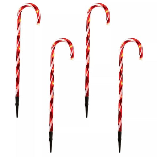Front - Premier Candy Cane Christmas Outdoor Path Lights (Pack of 4)