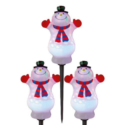 Front - Premier Snowman Outdoor Path Lights (Pack of 3)