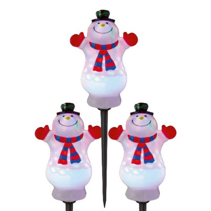 Front - Premier Snowman Outdoor Path Lights (Pack of 3)