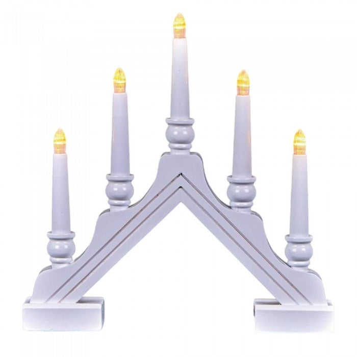 Front - Premier Wood Candle Christmas Decoration (UK Plug)