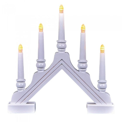 Front - Premier Wood Candle Christmas Decoration (UK Plug)