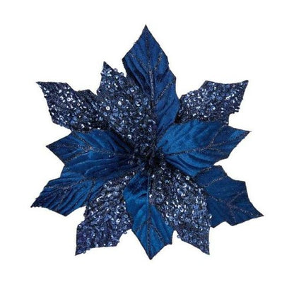 Front - Premier Glitter Poinsettia Christmas Decoration