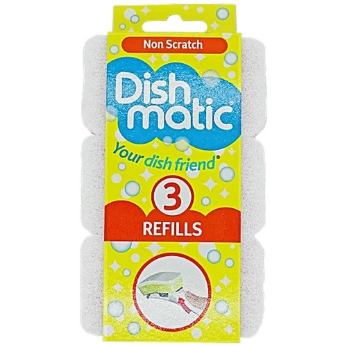 Front - Dishmatic Anti-Scratch Sponge Scourers (Pack of 3)