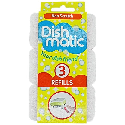 Front - Dishmatic Anti-Scratch Sponge Scourers (Pack of 3)