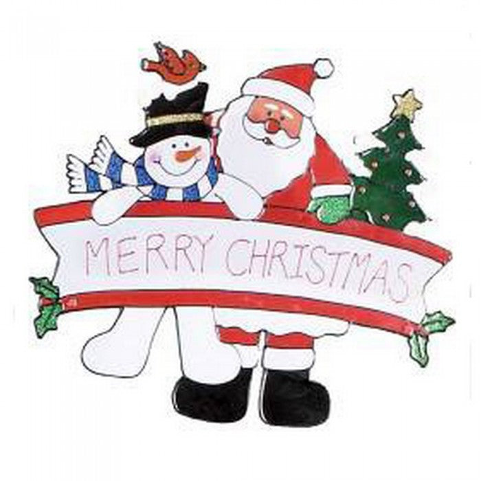 Front - Premier Santa With Snowman Window Sticker
