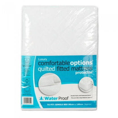 Front - Comfortable Options Single Bed Waterproof Mattress Protector