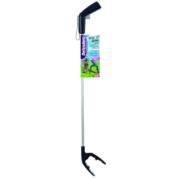 Black-Grey - Front - Defenders Grip n Grab Litter Picker
