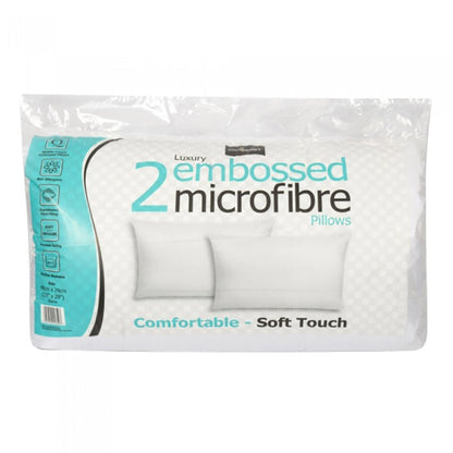 Front - Easy Comfort Twin Embossed Pillows (Pack Of 2)