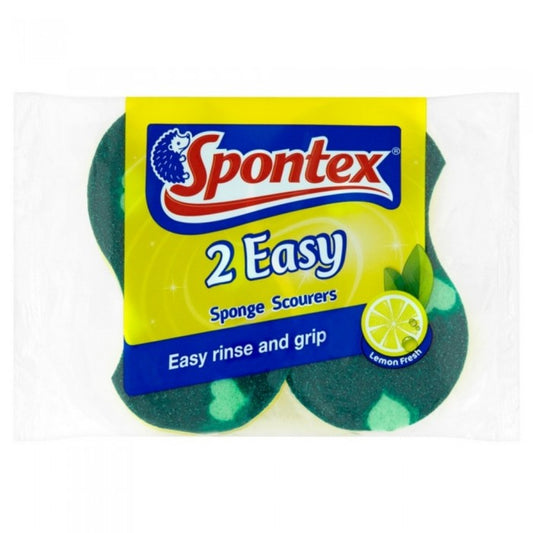 Front - Spontex Easy Sponge Scourers (Pack of 2)