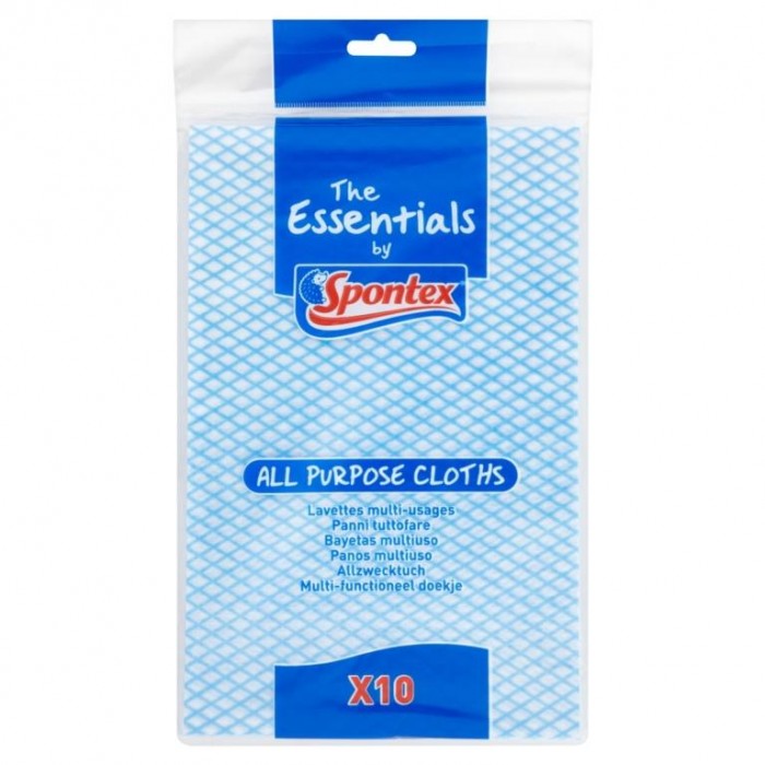Front - Spontex Essentials Cleaning Cloths (Pack of 10)