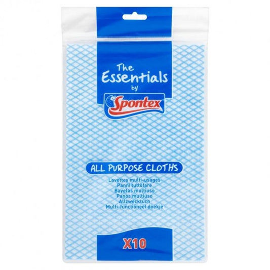 Front - Spontex Essentials Cleaning Cloths (Pack of 10)
