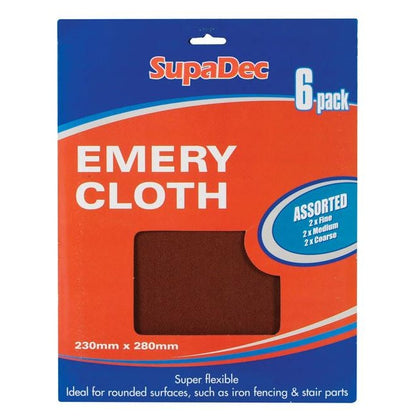 Red - Front - SupaDec Emery Cleaning Cloths (Pack of 6)