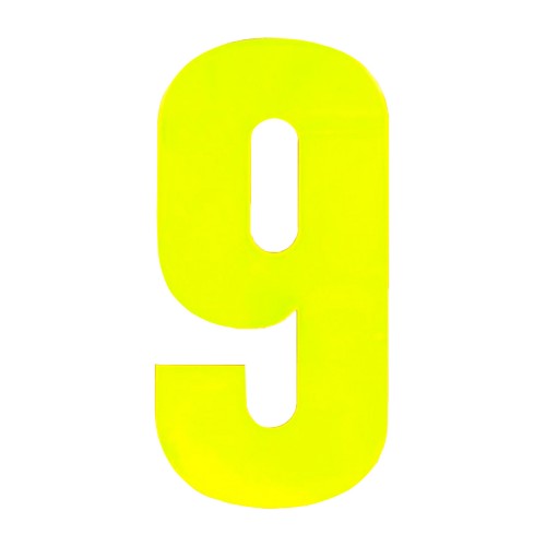Front - Securit No 9 Hi-Vis Bin Number